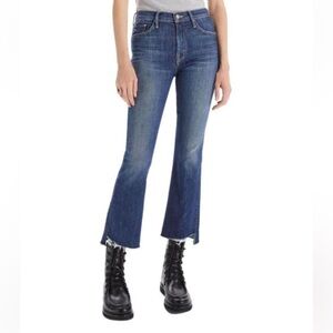 MOTHER insider crop step fray jeans in girl crush size 28